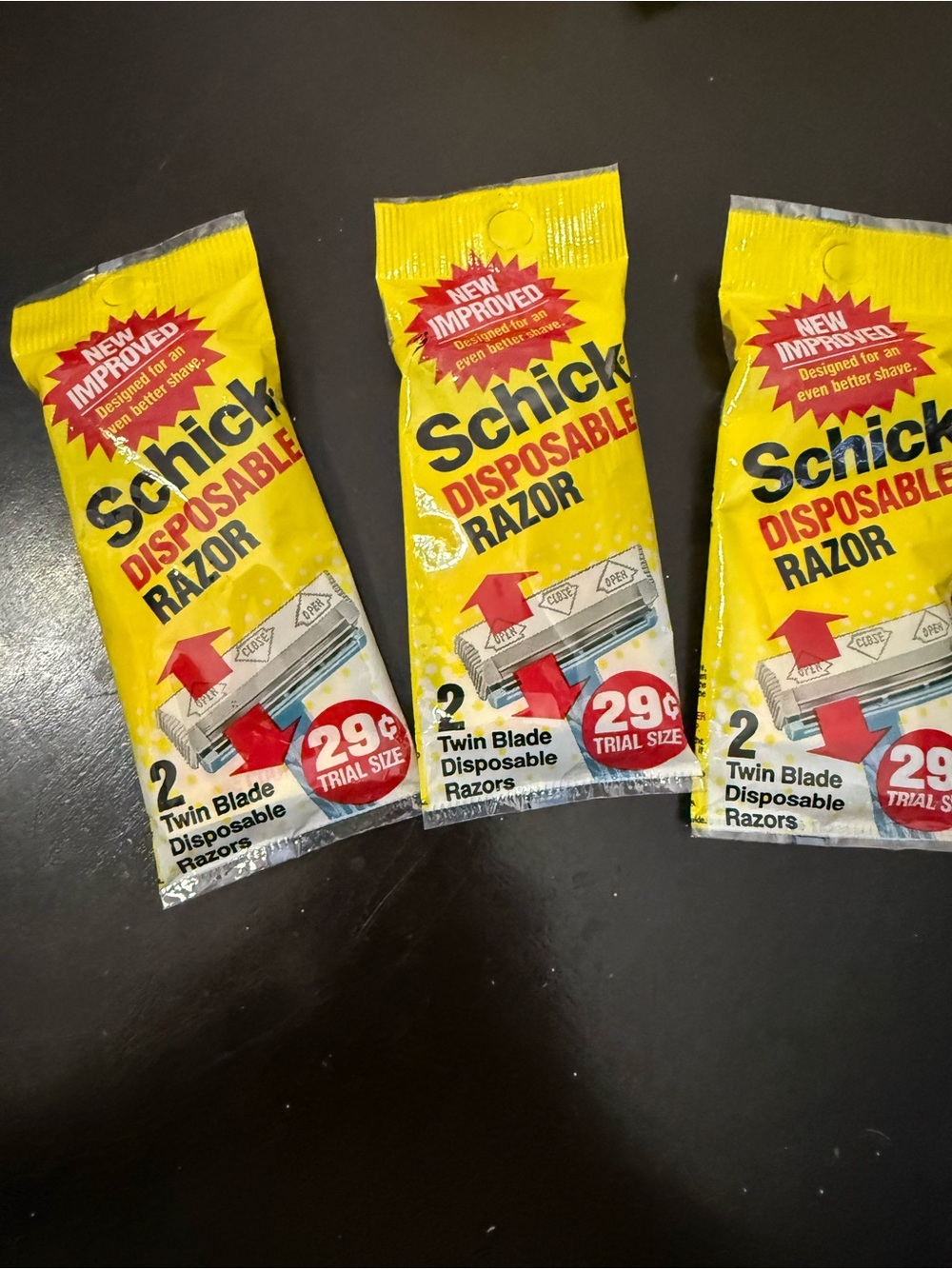 Schick Twin Blade Razor Disposable 3 Package Of 2 Vintage Shaver 1980s New